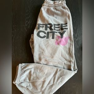 Free City grey and pink size Small sweatpants GREAT CONDITION